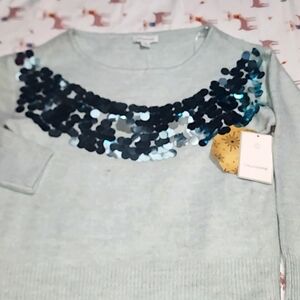 Calligraphie Blue Sweater for Women